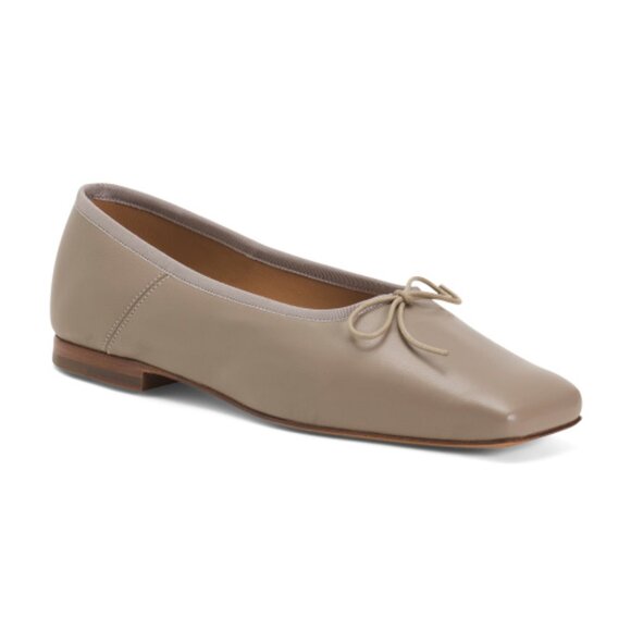 MANSUR GAVRIEL Made In Portugal Leather Square Toe Ballerina Flats - Picture 1 of 3